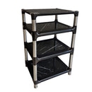Bassocontinuo Aeroline F2 Design Nero Marquinia / Silver Legs (4 Tier Set) Audio Rack