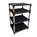 Bassocontinuo Aeroline F2 Design Ade Black / Silver Legs (4 Tier Set) Audio Rack