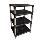Bassocontinuo Aeroline F2 Design Sahara Noir / Silver Legs (4 Tier Set) Audio Rack