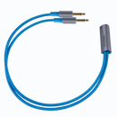 Dekoni Audio Ensemble Postsplit Blue Nylon Woven Jacket Headphone Connectors