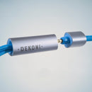 Dekoni Audio Ensemble Postsplit Blue Nylon Woven Jacket Headphone Connectors