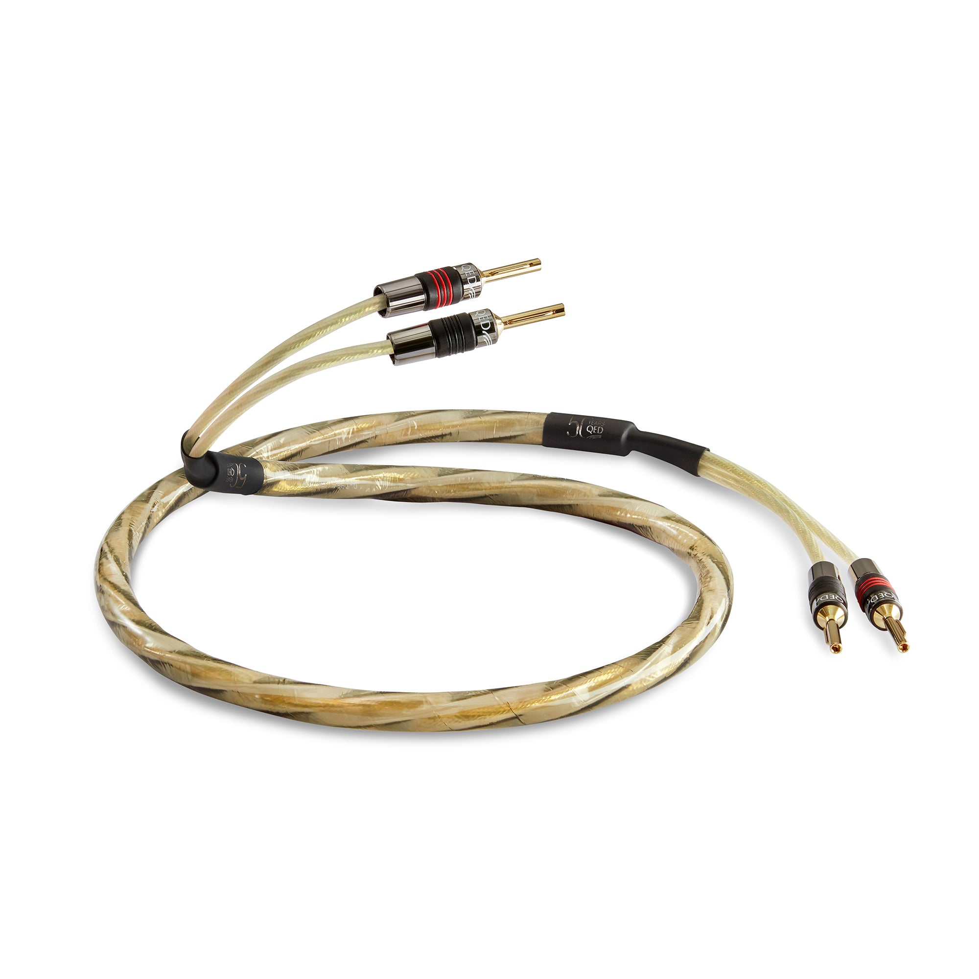 自作 QED REFERENCE GOLDEN ANNIVERSARY XT QED Reference Golden Anniversary XT Speaker Cable Pair – Addicted